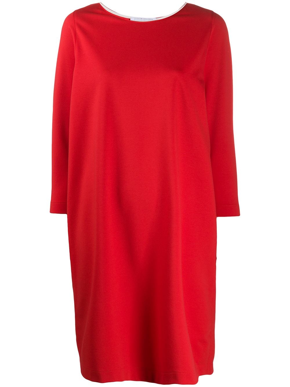 Harris Wharf London Long-sleeve Flared Mini Dress In Red