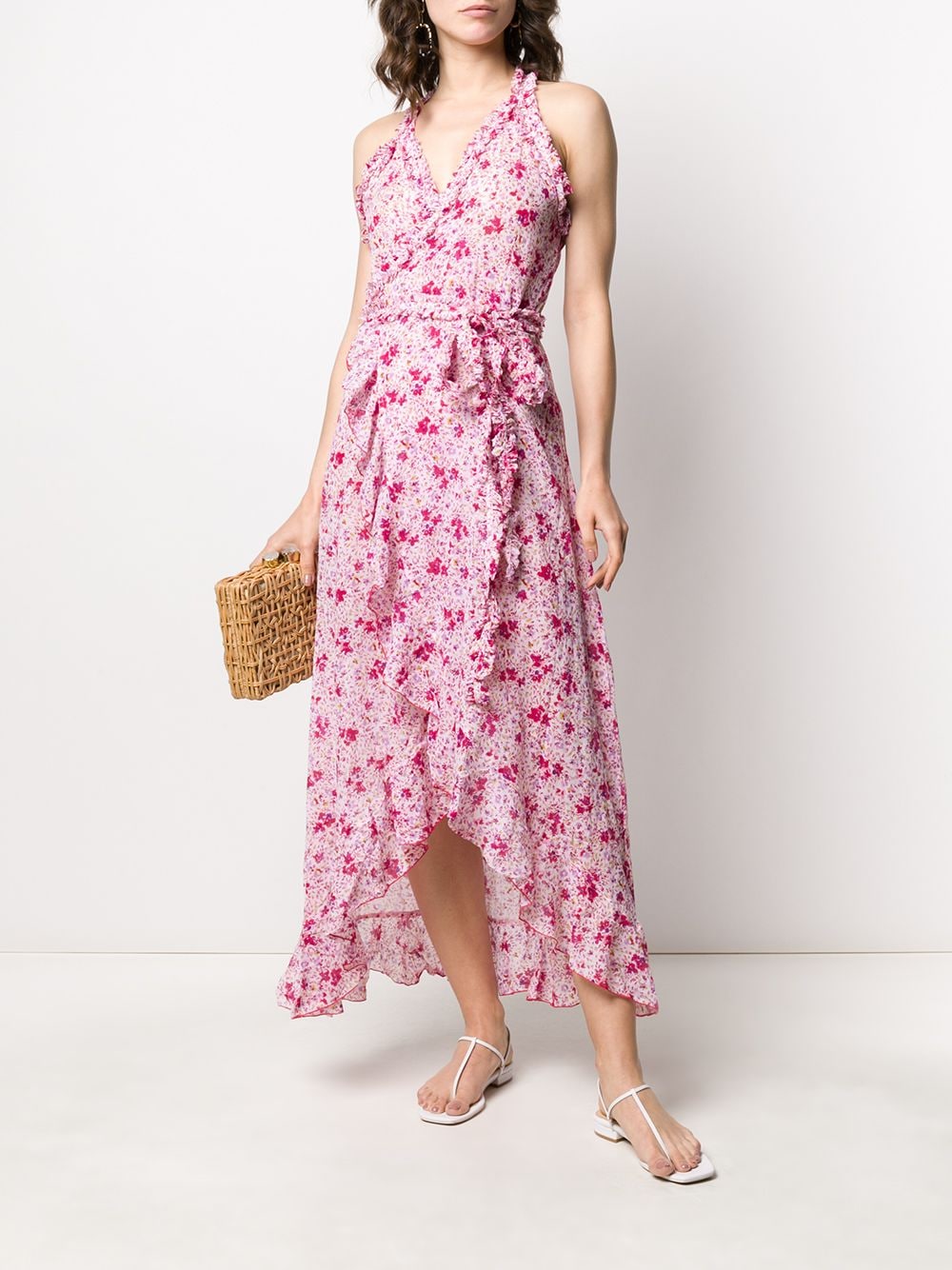 фото Poupette st barth платье с запахом и цветочным принтом