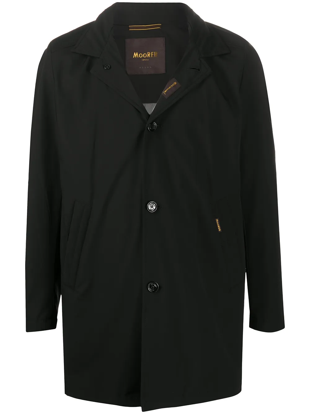 Moorer Back Slit Single-breasted Coat In Black