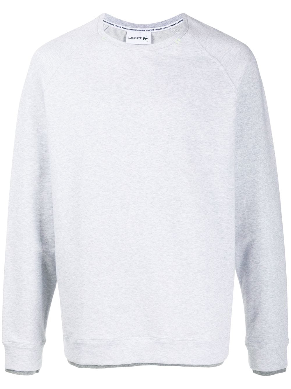 Lacoste Crew-neck Raglan-sleeves Sweatshirt In Grey