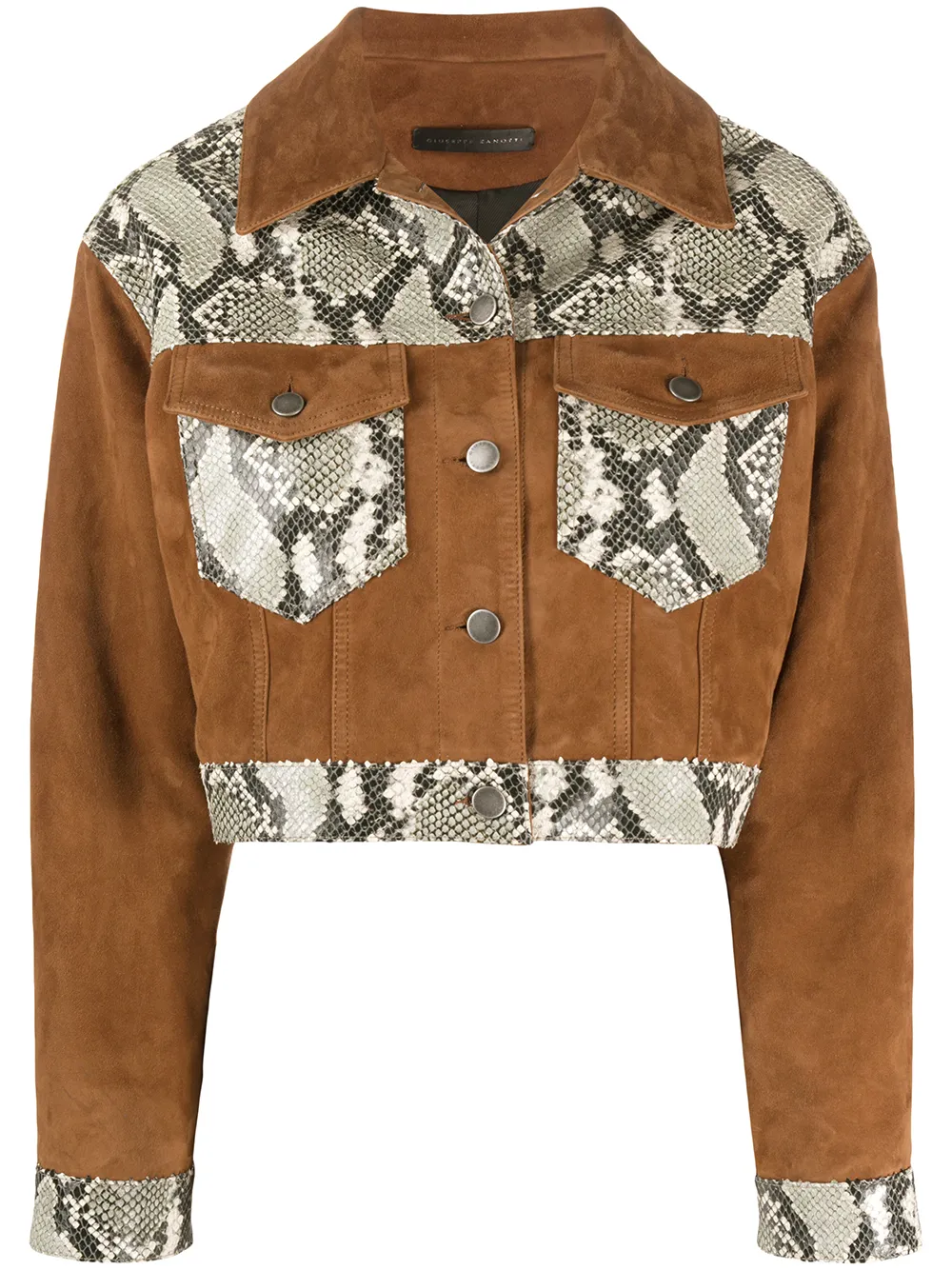 Giuseppe Zanotti Snakes-panelled Jacket In Brown