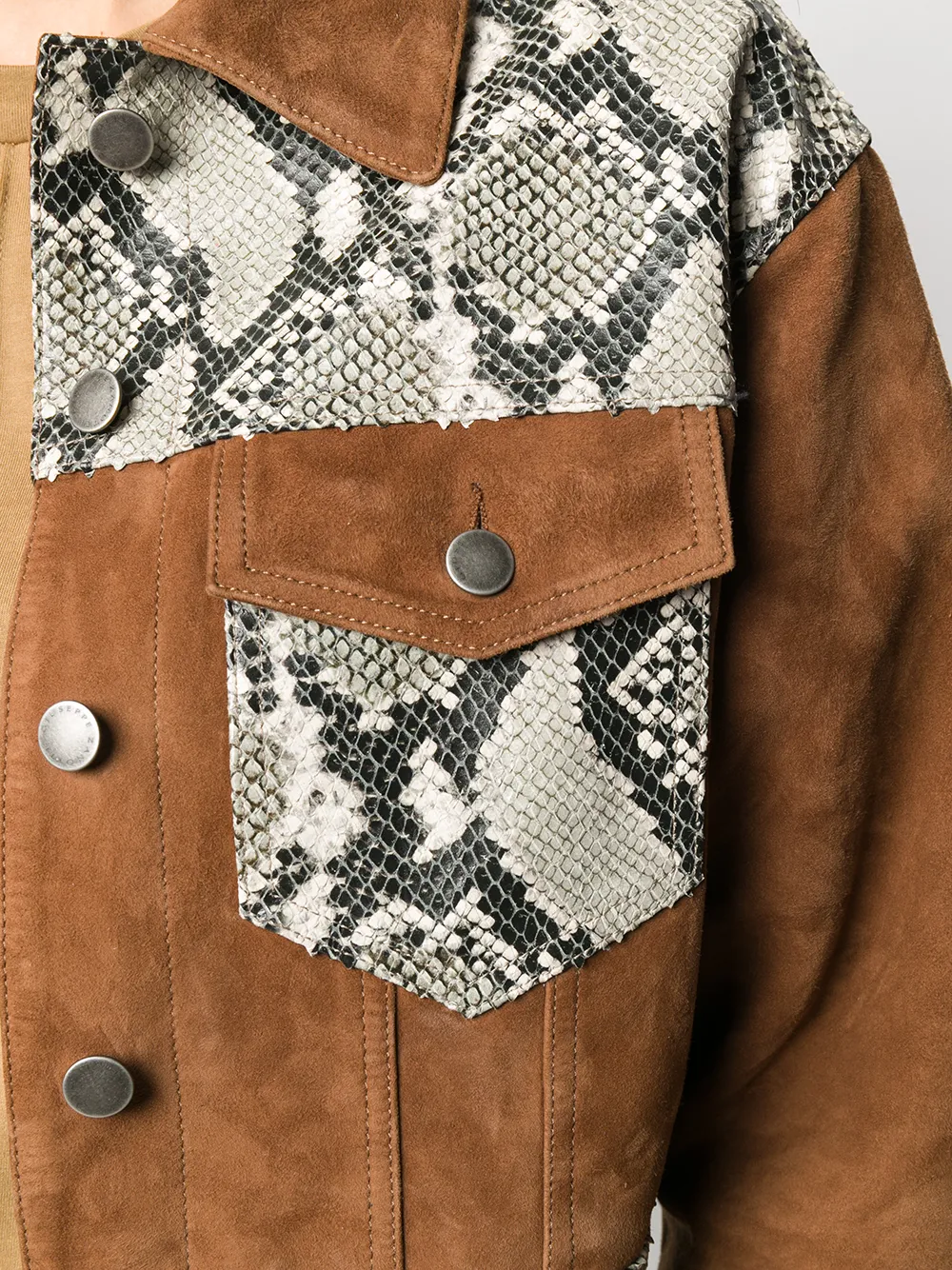 Giuseppe Zanotti Snakes-panelled Jacket In Brown