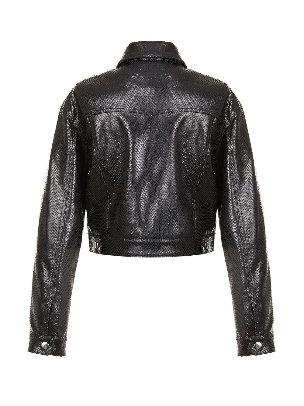 Shop Giuseppe Zanotti Claudine Python-effect Leather Jacket In Black