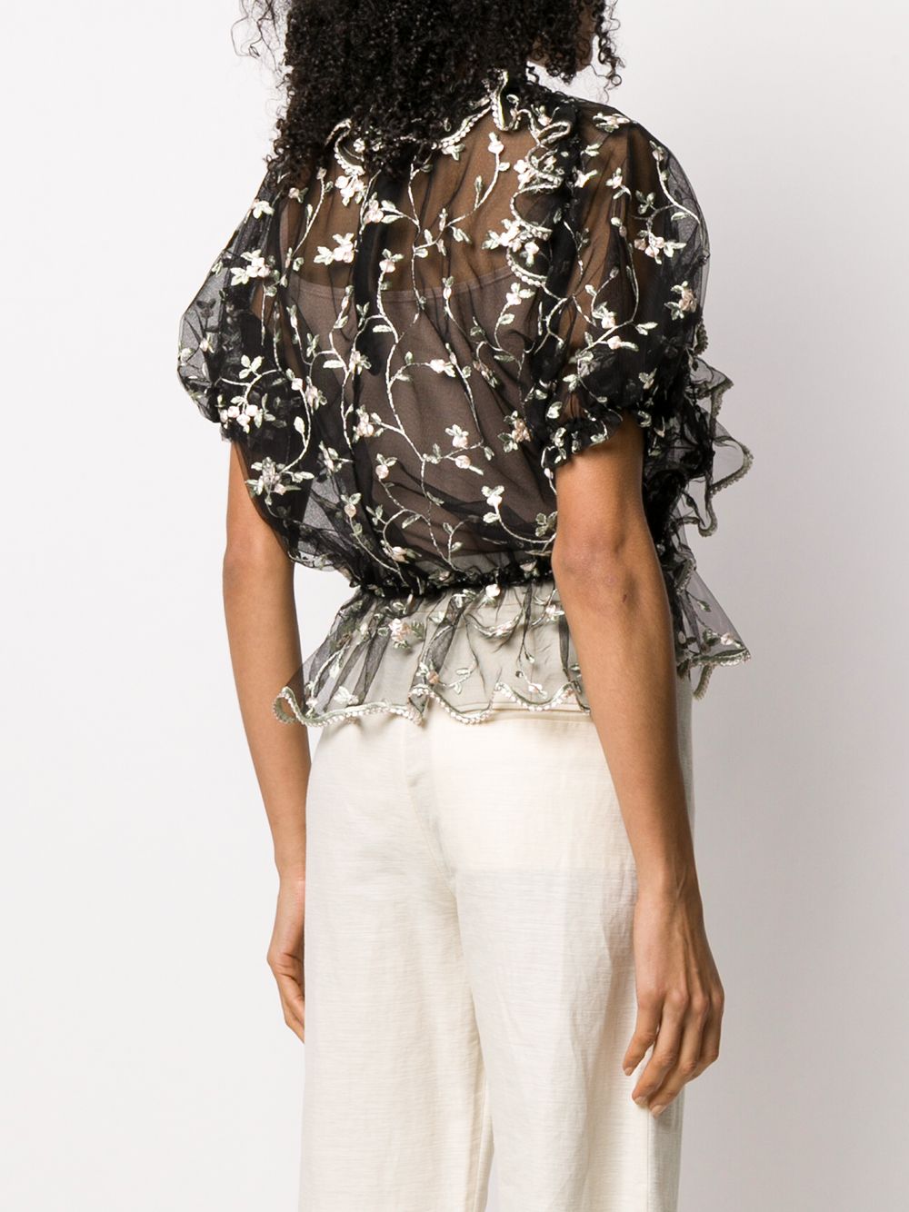 фото Simone rocha блузка с цветочным принтом