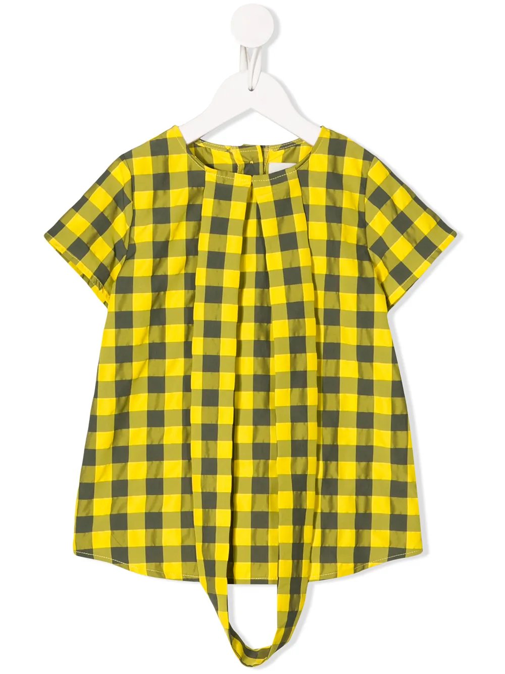 Touriste Kids' Gingham Check T-shirt In 黄色