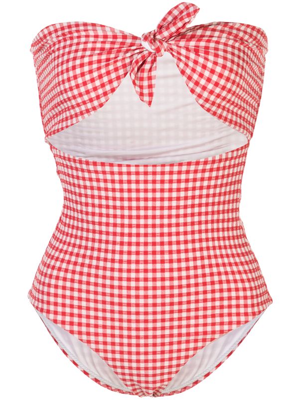 gingham print swimsuit