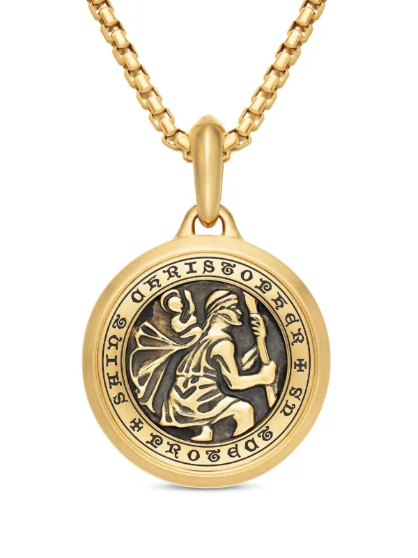 David Yurman 18kt Yellow Gold Christopher Amulet
