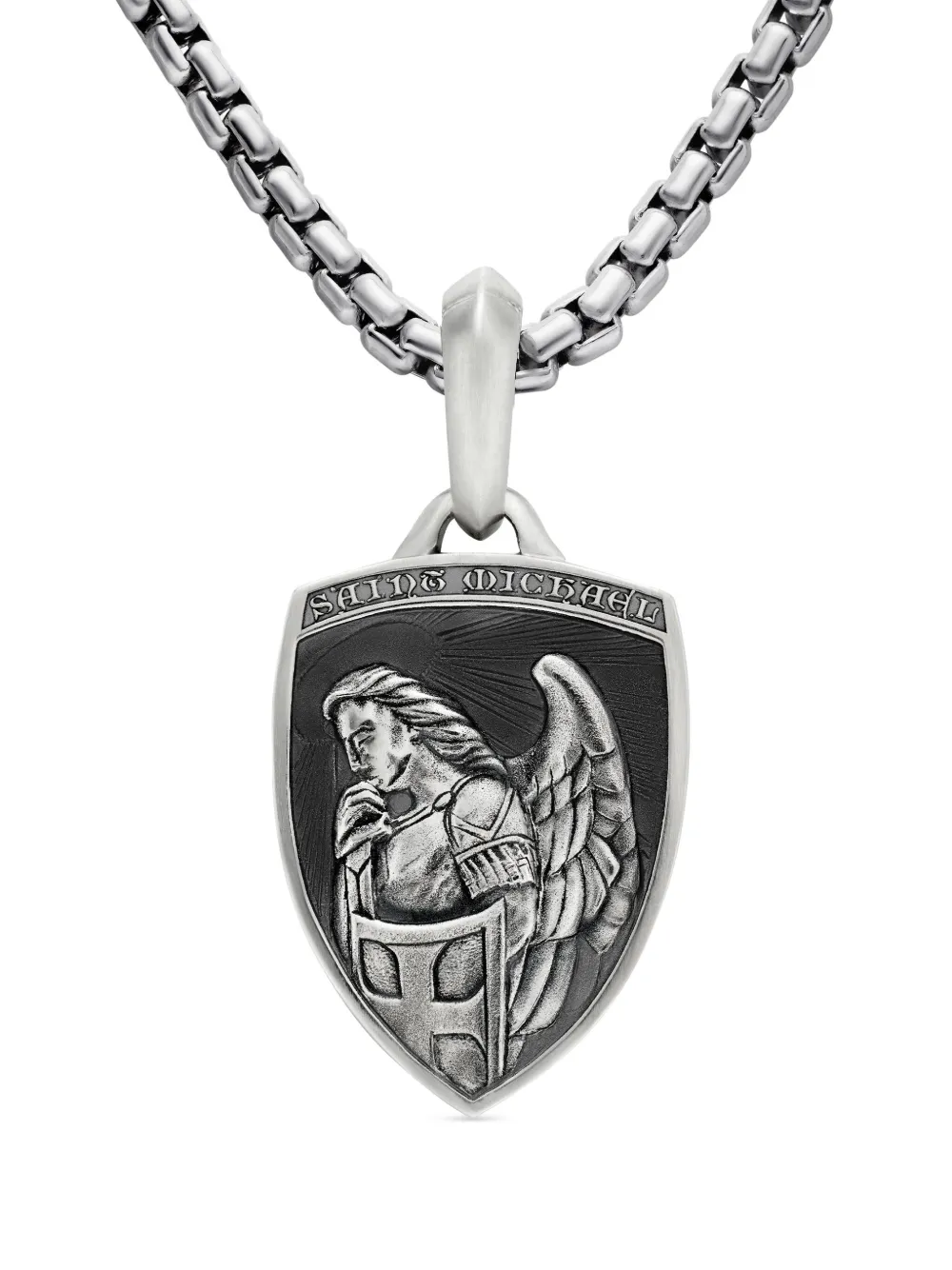 David Yurman St. Michael アミュレット 26mm スターリングシルバー - シルバートーン David Yurman St. Michael アミュレット 26mm スターリングシルバー - シルバートーン