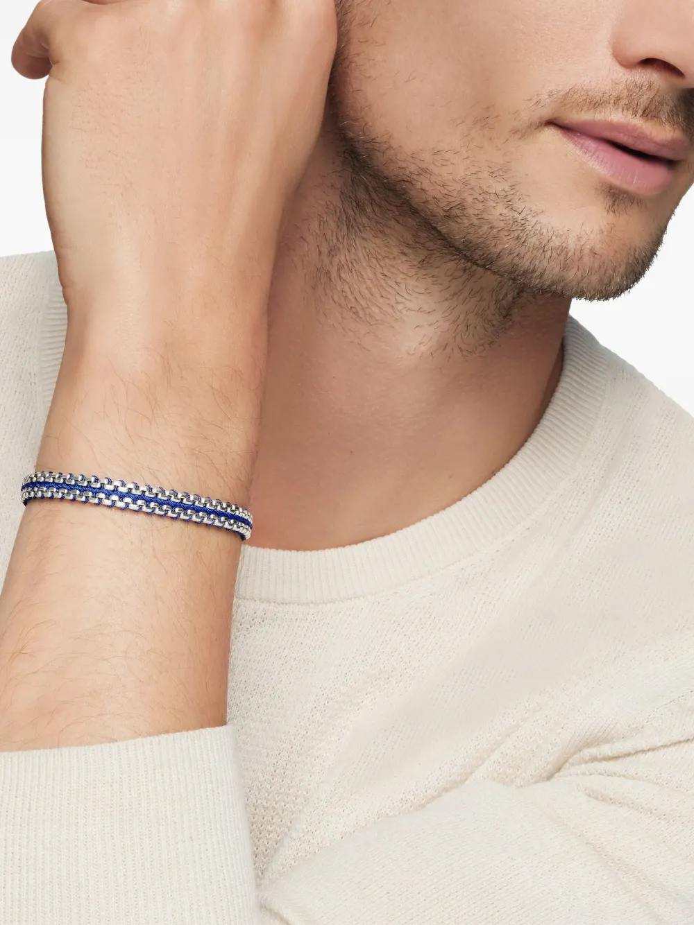  David Yurman Sterling Silver Woven Box Chain Bracelet (10mm) 