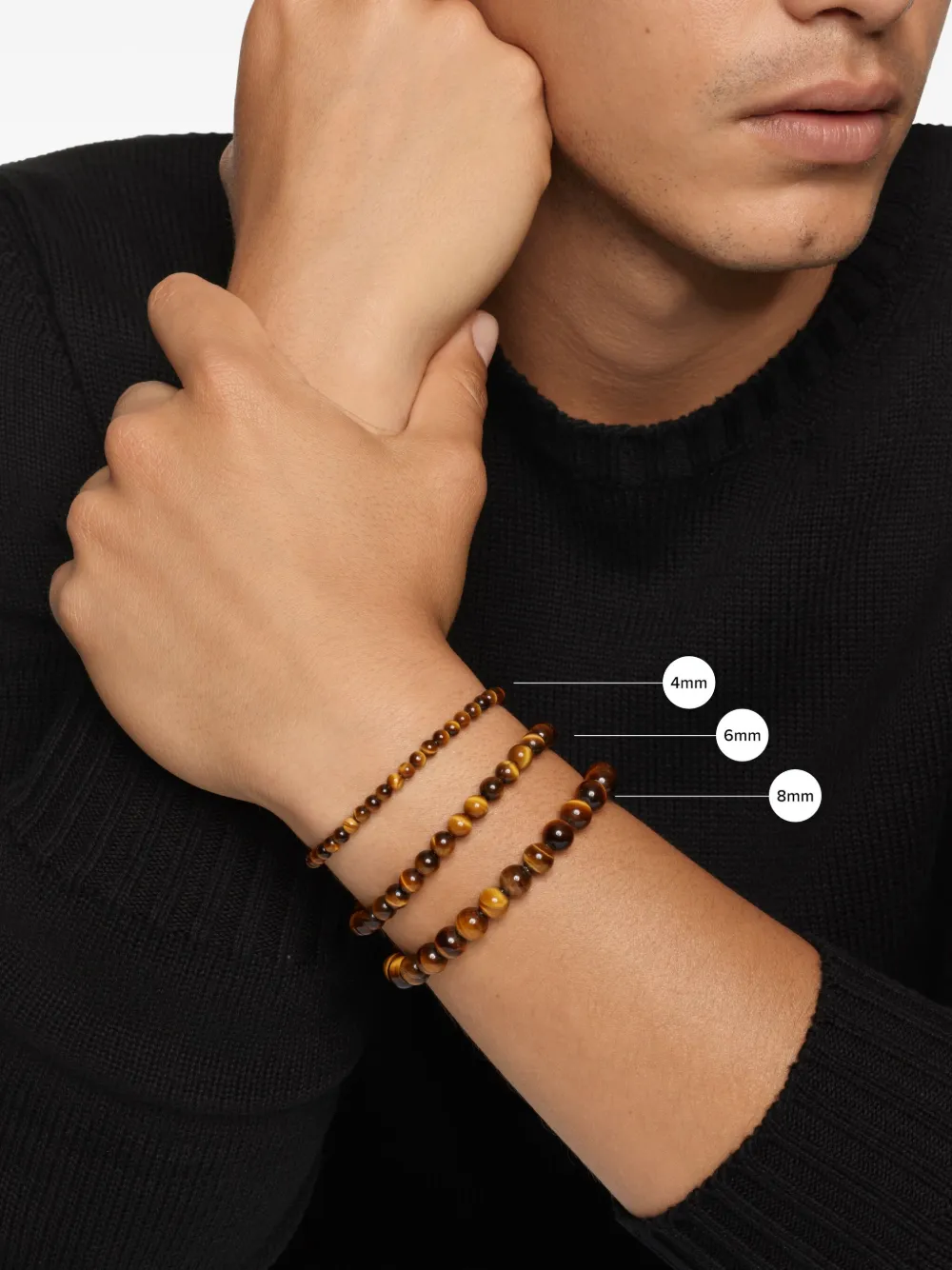 Sterling Silver Spiritual Beads Bracelet (6mm)