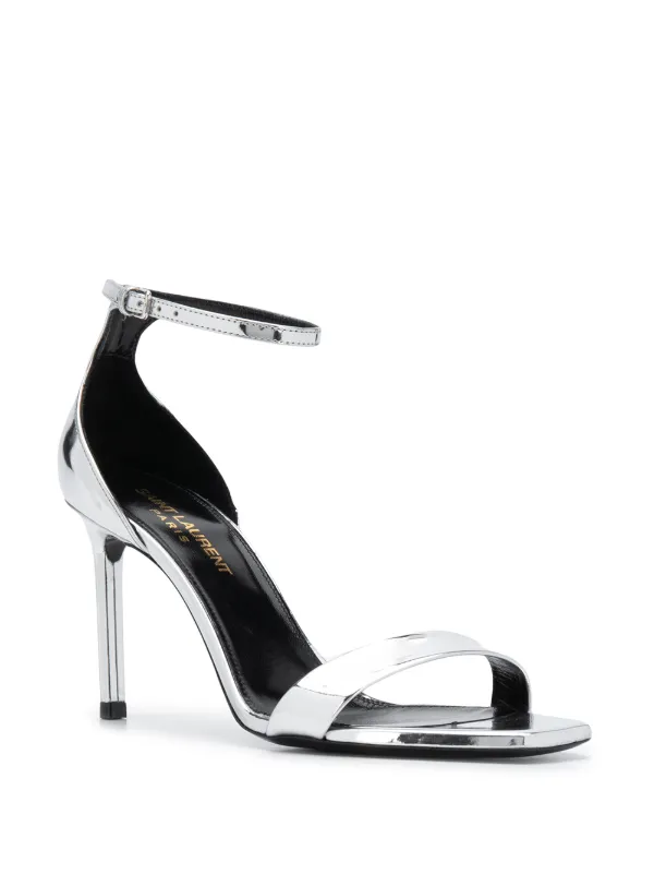 saint laurent amber metallic leather sandals