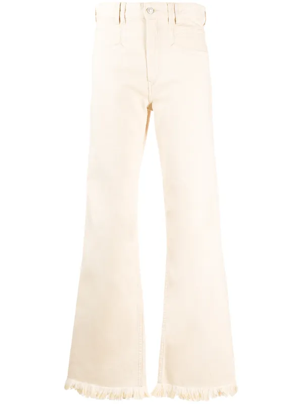 frayed hem flare jeans