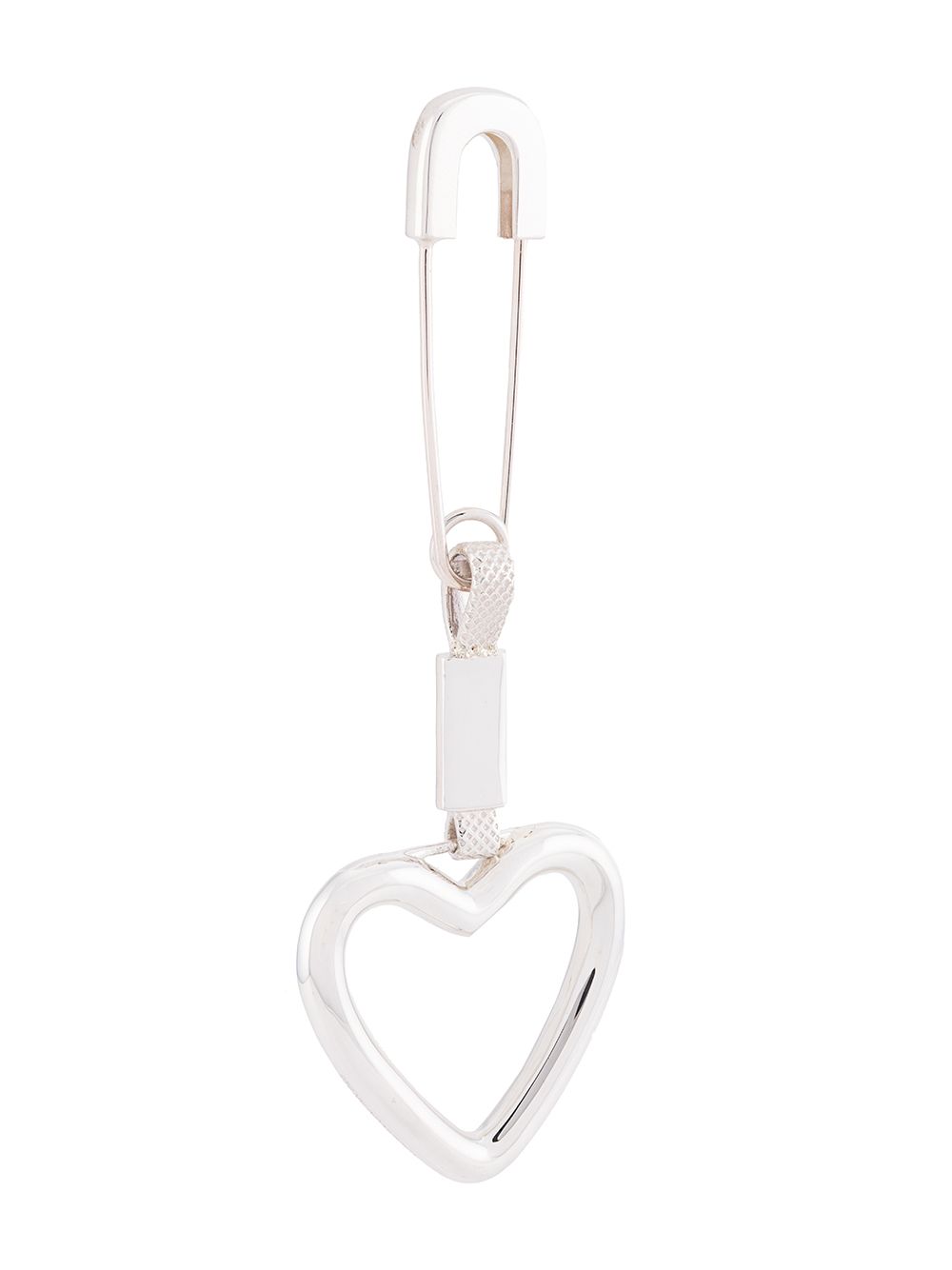 AMBUSH HEART CHARM PAPERCLIP DETAIL EARRING