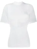 Courrèges funnel-neck fitted T-shirt - White