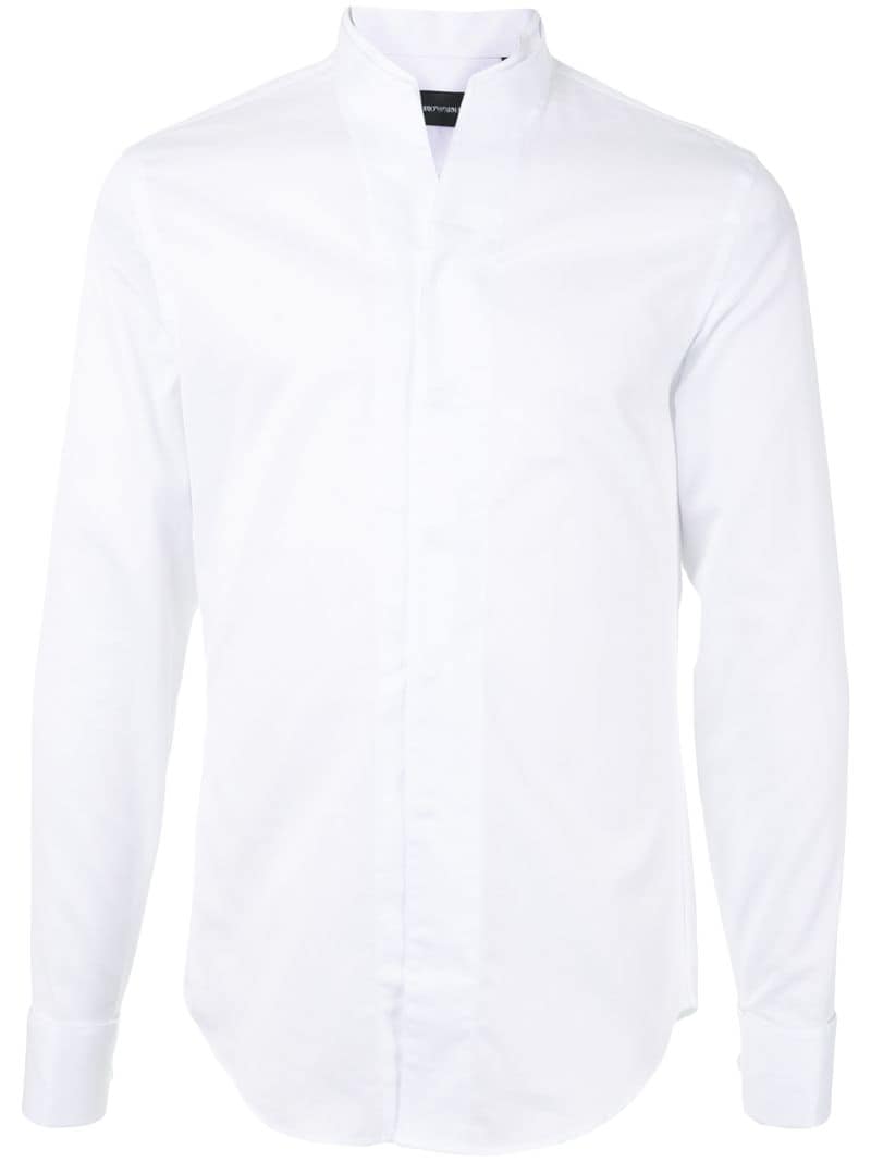 Emporio Armani Plain Tailored Shirt In White