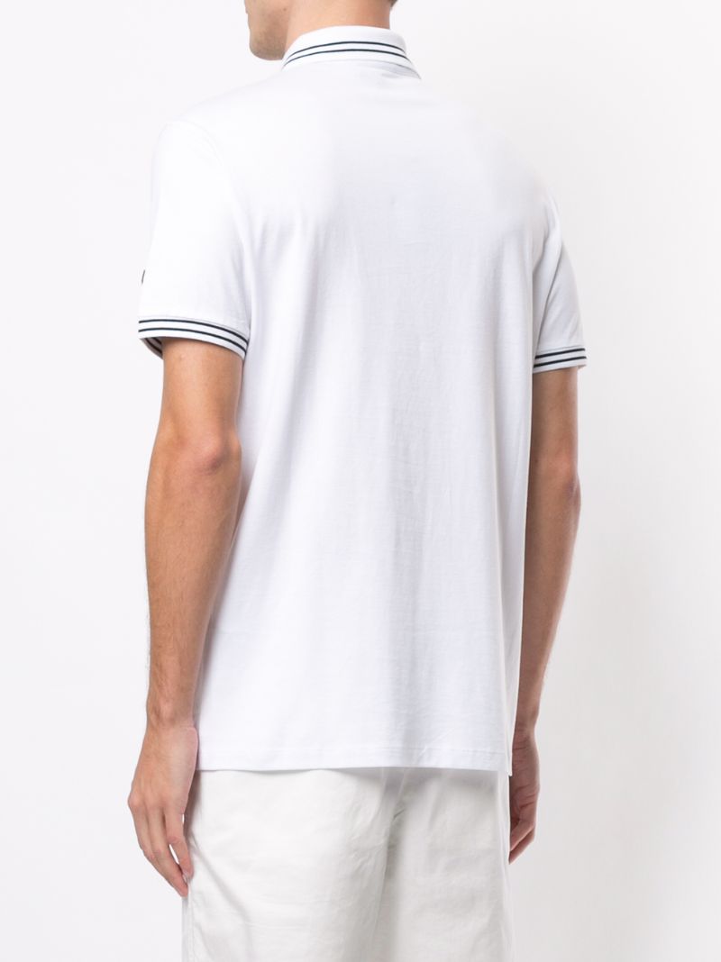 Shop Emporio Armani Embroidered Logo Polo Shirt In White