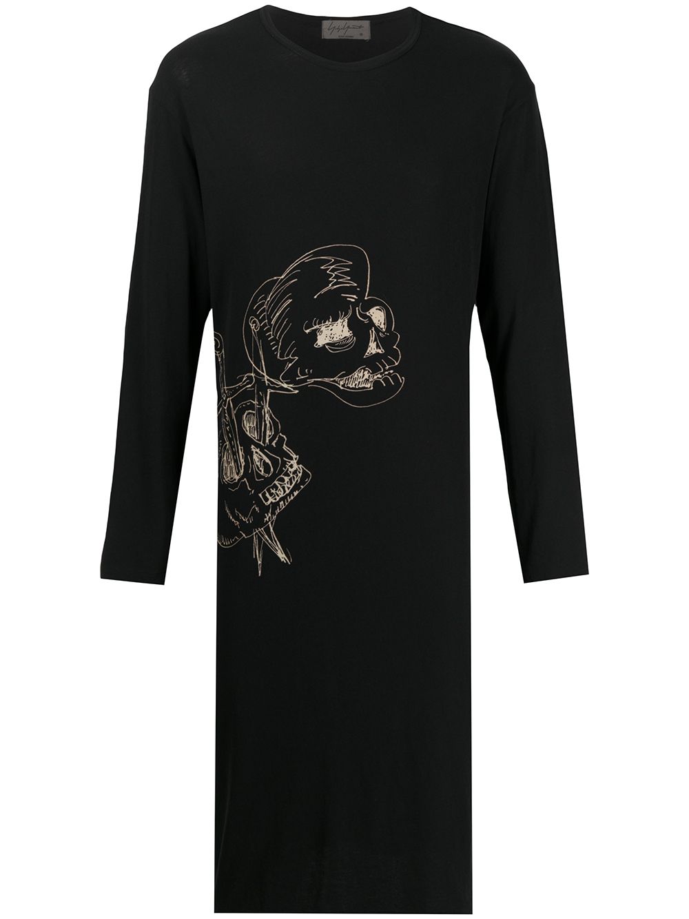 Yohji Yamamoto Long-line T-shirt In Black