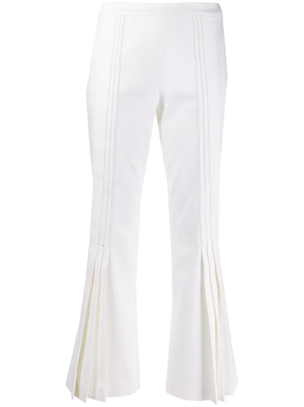 pleated bell bottom trousers