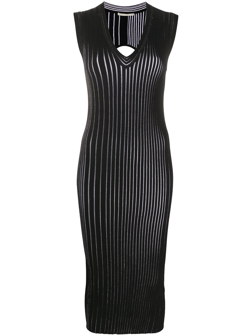 фото Marco de vincenzo трикотажное платье в рубчик с v-образным вырезом