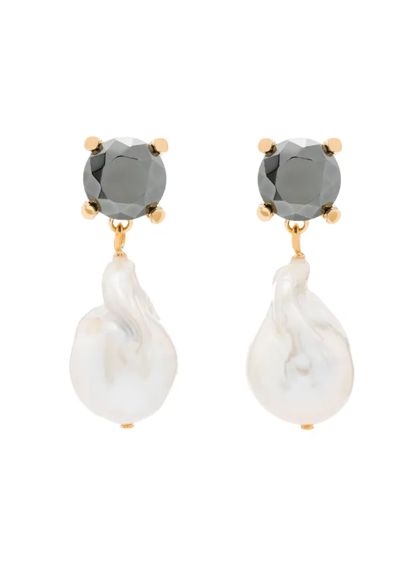 Pearl earrings Baroque pearl earrings Minimalist earrings Long drop earrings Contemporary earrings Cool pearl earrings Gift