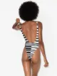 Balmain striped logo swimsuit