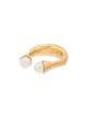 Image 1 of Chloé gold-plated Darcey twin pearl ring