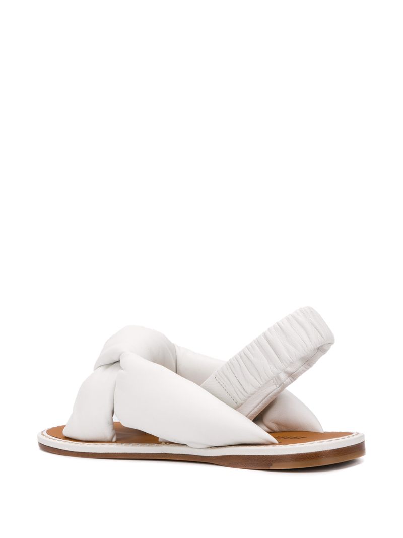 Shop Miu Miu Knot Detail Sandals In White