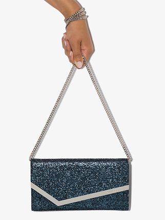 navy Emmie glitter clutch bag展示图