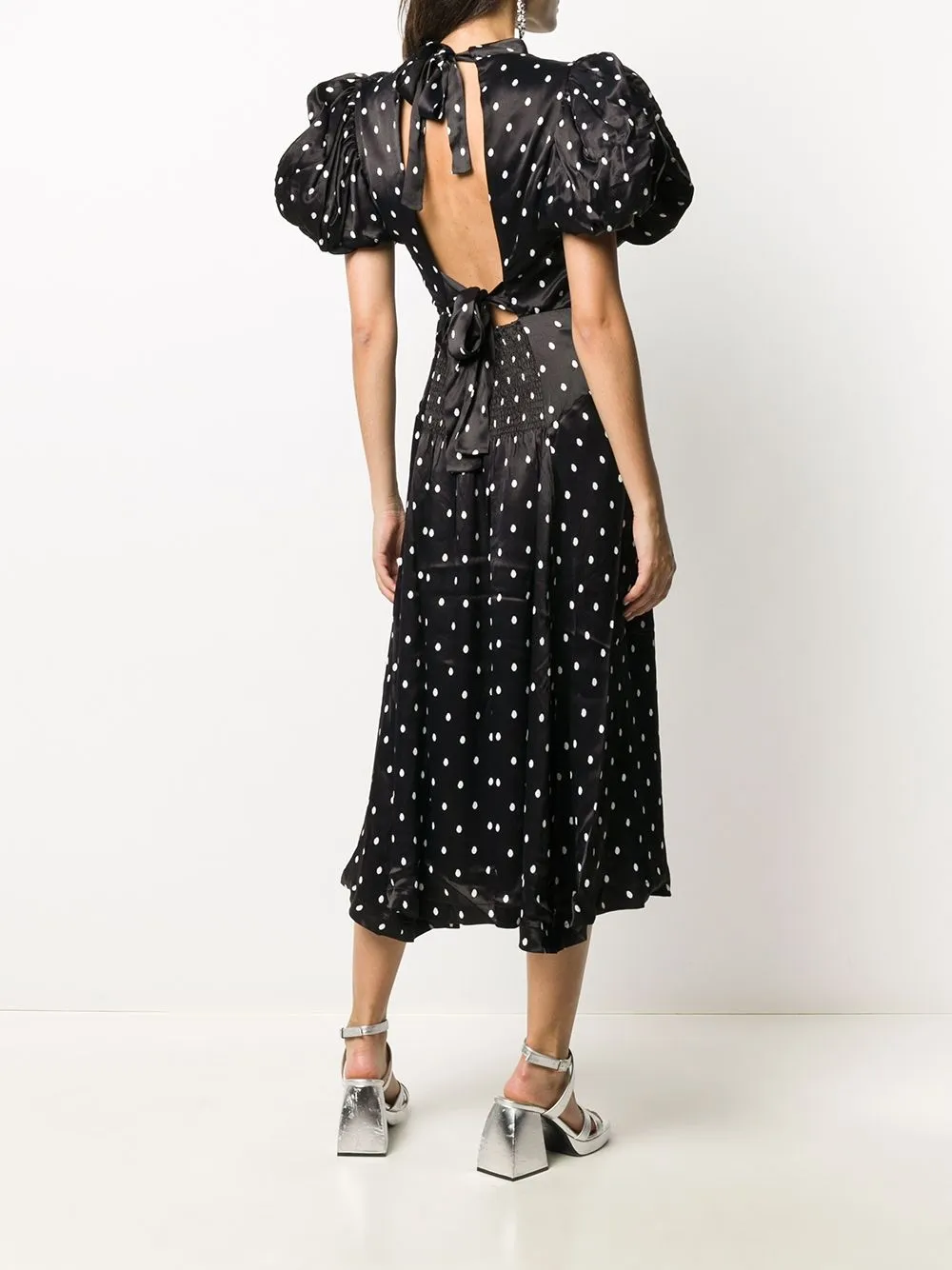 ROTATE Dawn Polka Dot Midi Dress - Farfetch