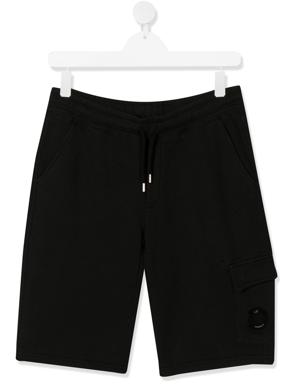 C.p. Company Teen Logo Plaque Shorts In Black