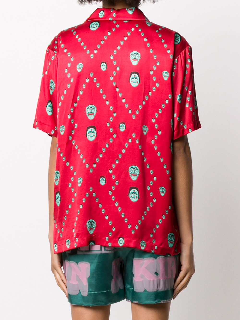 фото Kirin mask print oversized collar shirt