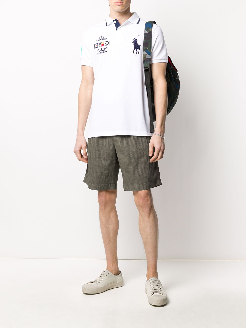 фото Polo ralph lauren flag patch-embellished polo shirt