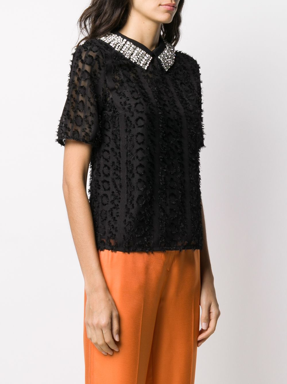 фото Blumarine embellished collar blouse