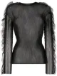 Image 1 of Comme Des Garçons Noir Kei Ninomiya sheer ruffle trim knitted top