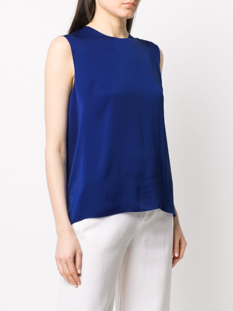 Shop Maison Rabih Kayrouz Sleeveless Blouse In Blue