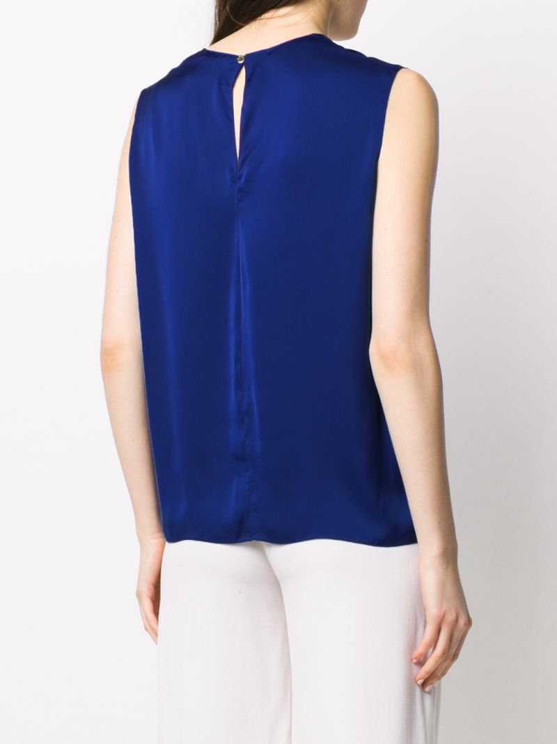 Shop Maison Rabih Kayrouz Sleeveless Blouse In Blue