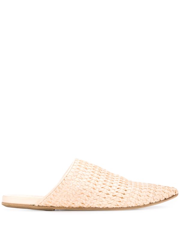 woven pointed mules
