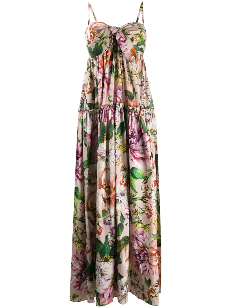 DOLCE & GABBANA FLORAL PRINT MAXI DRESS