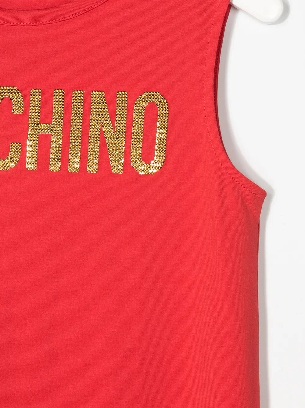 фото Moschino kids платье с логотипом из пайеток