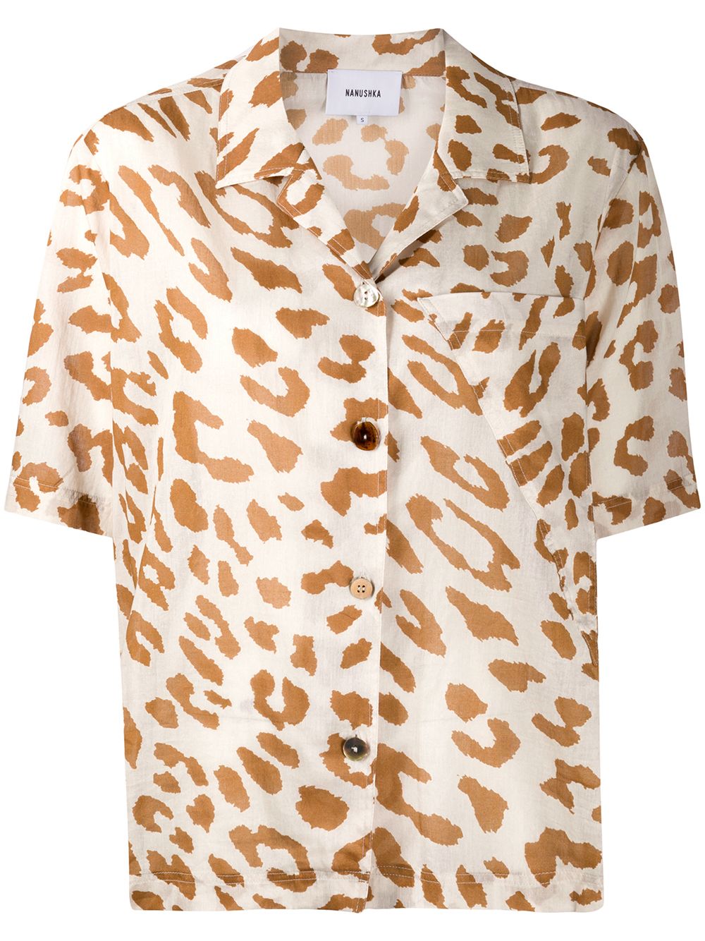 Nanushka Leopard Print Shirt In Brown