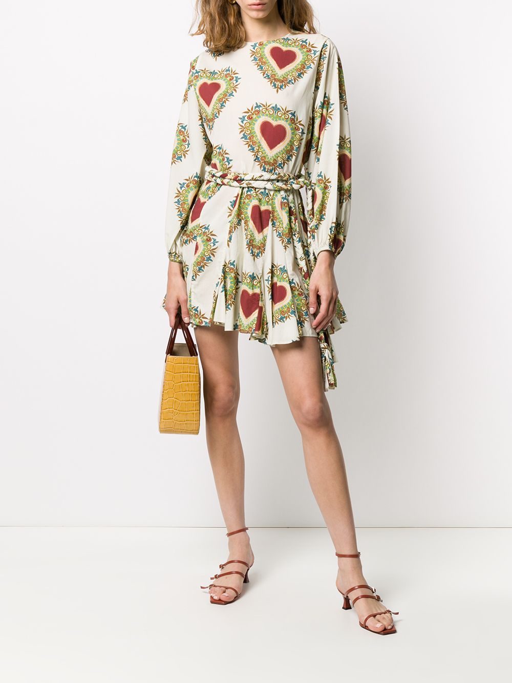 фото Rhode resort braided belt heart print dress