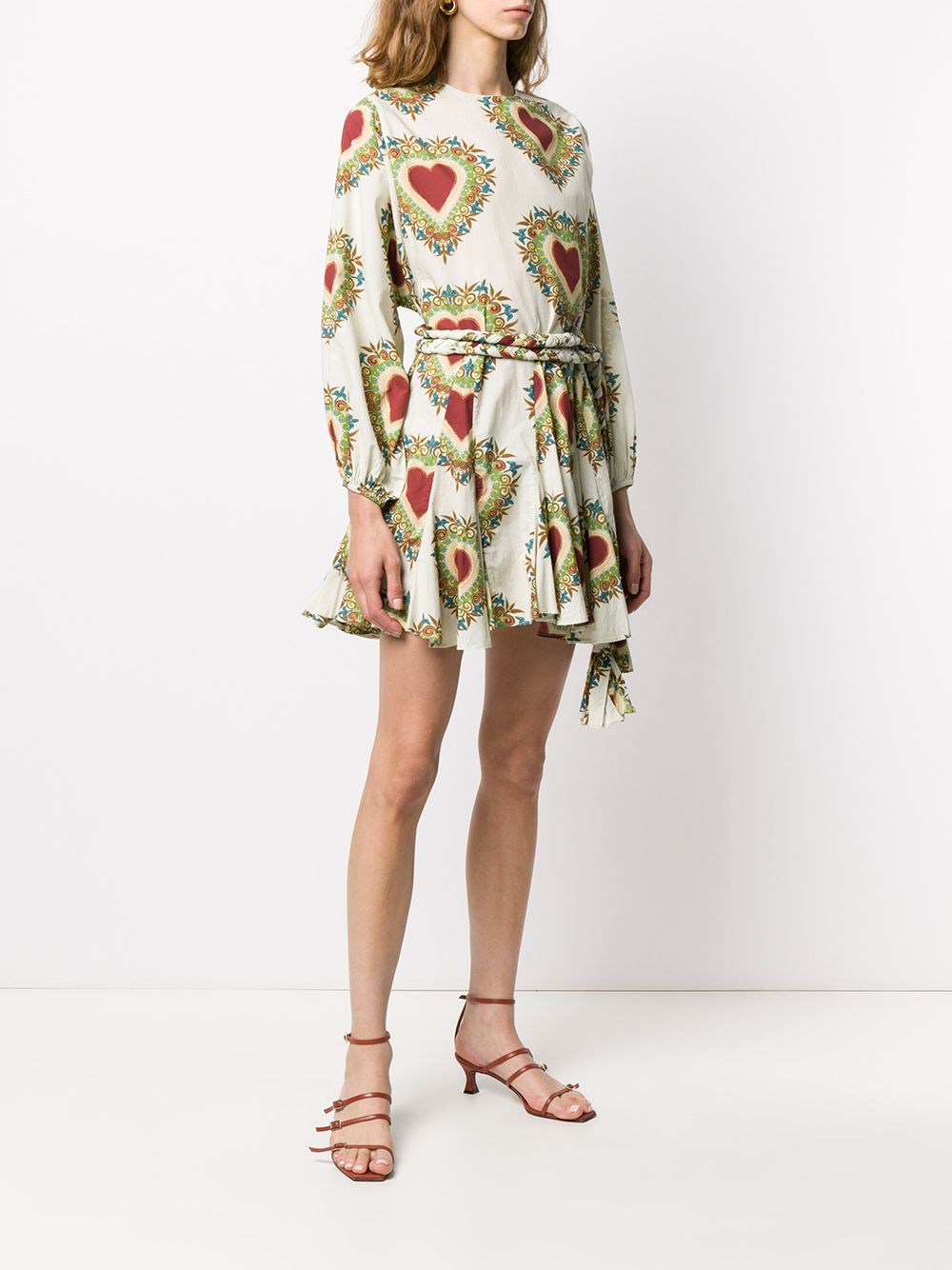 фото Rhode resort braided belt heart print dress