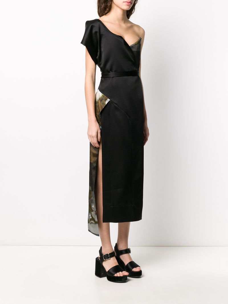 Shop Vivienne Westwood Anglomania Panelled One-shoulder Dress In Black