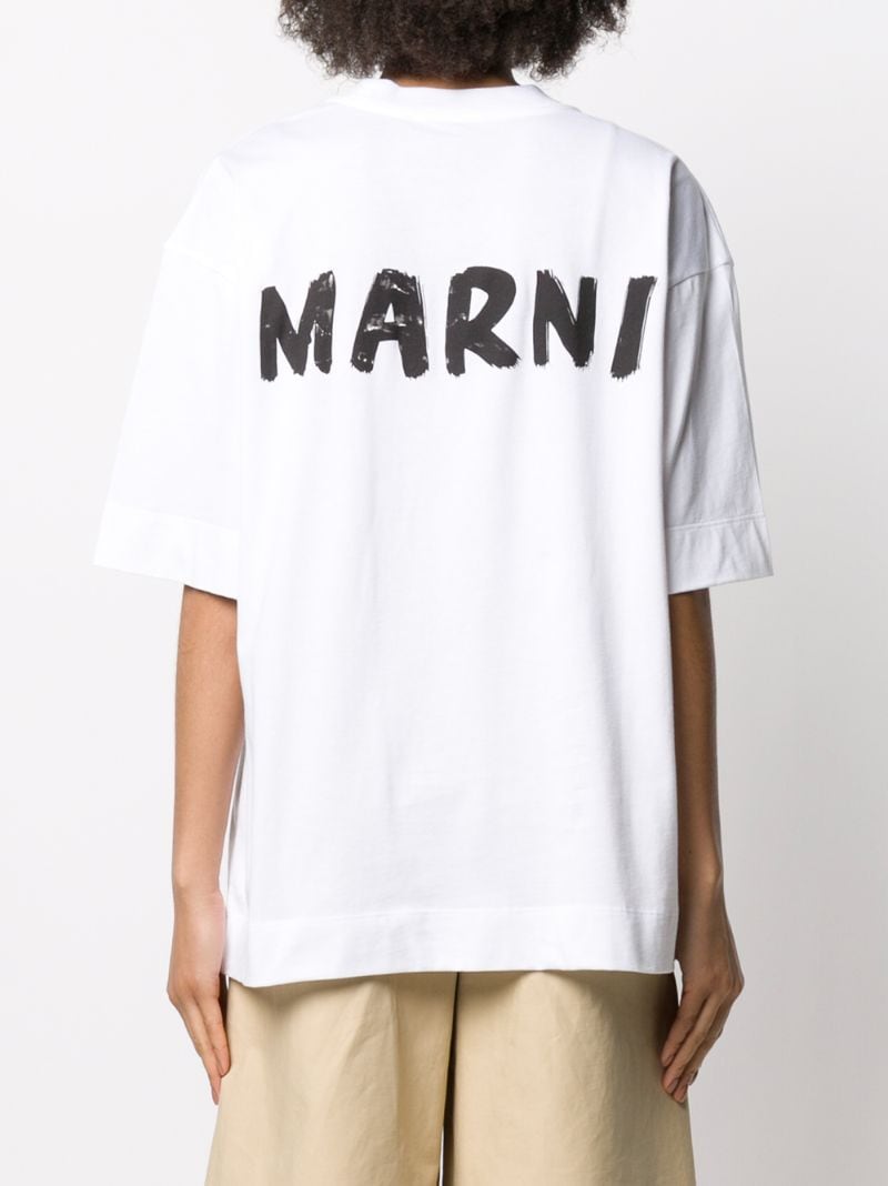 Shop Marni Floral Print T-shirt In White