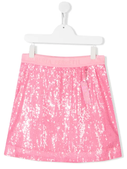 Alberta Ferretti Kids falda corta con detalle de lentejuelas