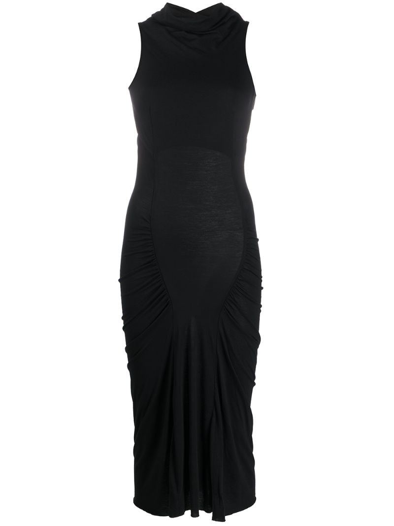 Shop Rick Owens Draped Open-back Dress In Black