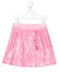 Alberta Ferretti Kids sequin-embellished pull-on skirt - Pink