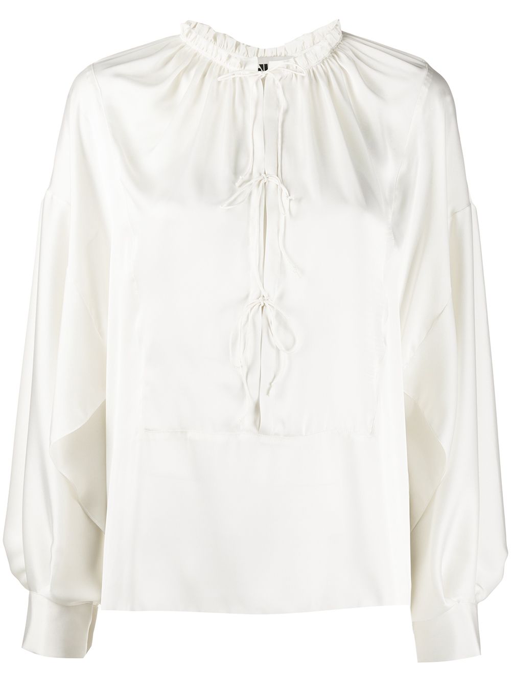 фото Maison rabih kayrouz lace-up long-sleeve blouse