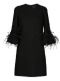 Valentino Garavani feather detail shift dress - Black
