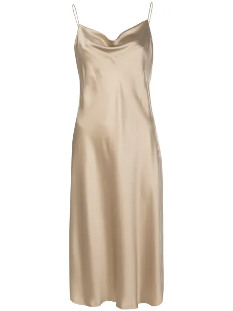 beige silk dress